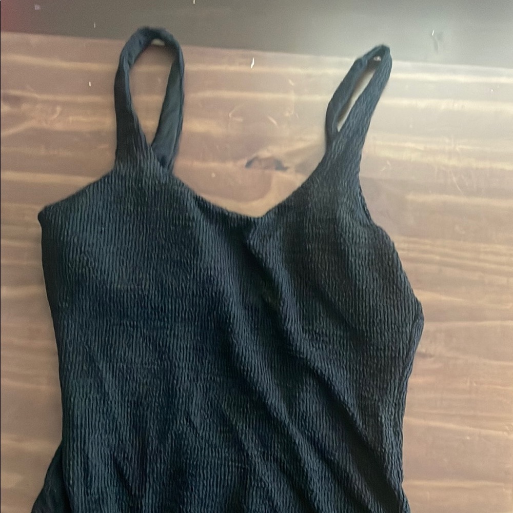 Aerie Black Ribbed Swim NWOT